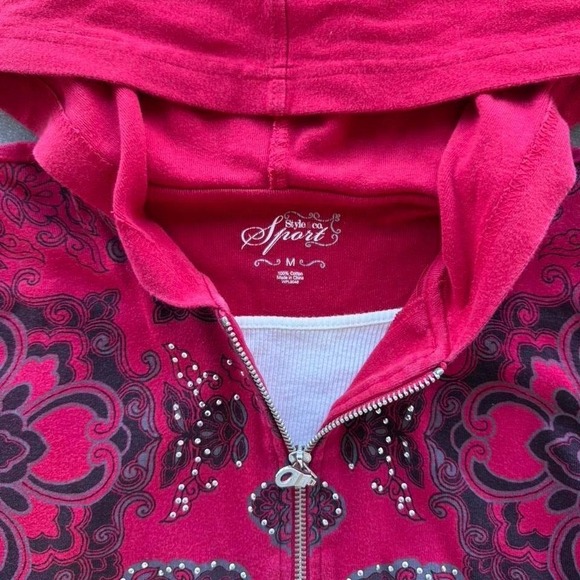 Vintage Women's red Y2K half zip - Picture 4 of 4